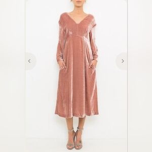 Tela Vetta Velvet Dress Pink Sz S
